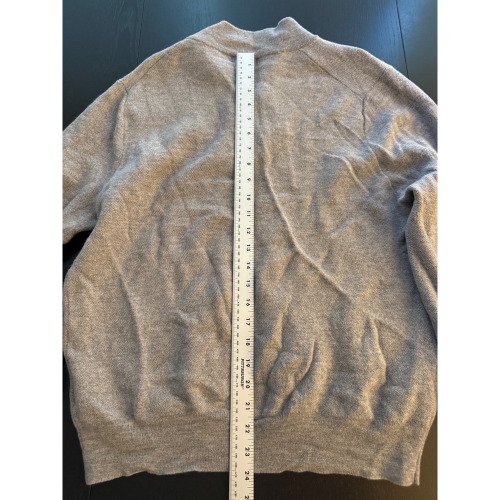 Brooks Brothers Extra Fine Merino Wool Sweater Mens M/L (38-42) Gray Quarter Zip - Picture 7 of 10